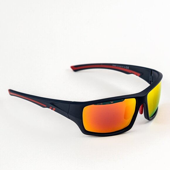 Orange Mirror Flash Polarized Sports Sunglasses - Picture 3 of 7